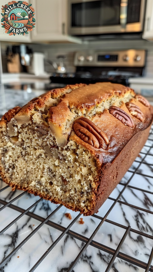 Candied Pecan Banana Bread