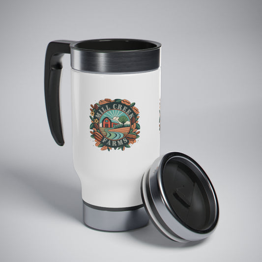 Mill Creek Farms Official Stainless Steel Travel Mug with Handle, 14oz
